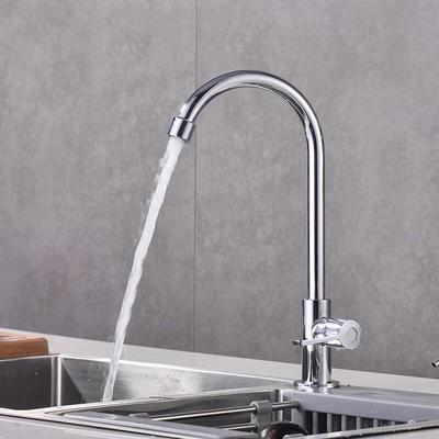 Lilang Copper Single Cold Kitchen Sink Faucet with Large Bend