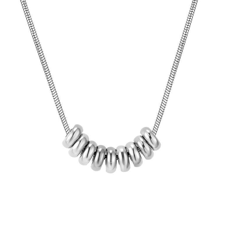 

of simple niche plated 18K gold titanium steel wearing golden beans personalized design sense jewelry ins versatile necklace women