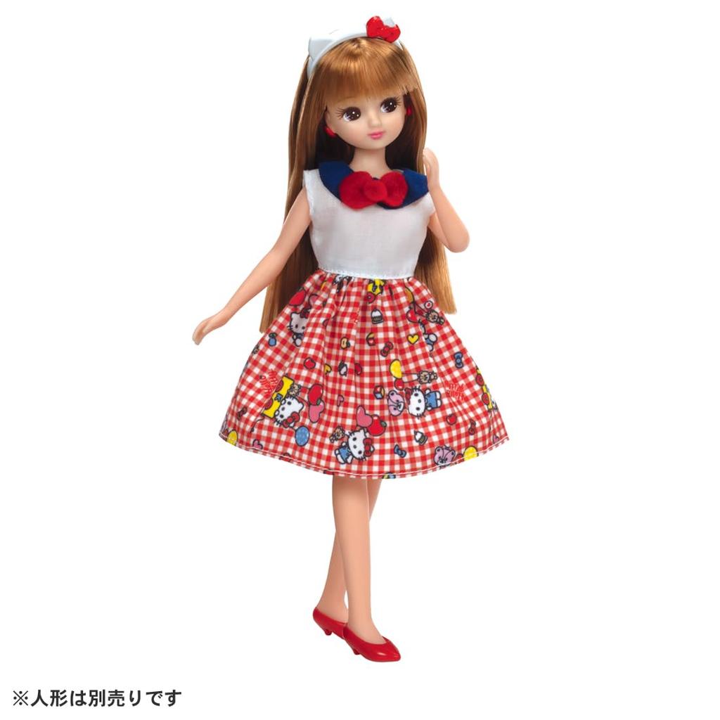 TAKARA TOMY My Sanrio Dress Hello Pretend Play Ages 3 and Up Licca-chan Dress, Choice, Characters, One-Piece & Headband, Kitty, Dress-Up, Toy,