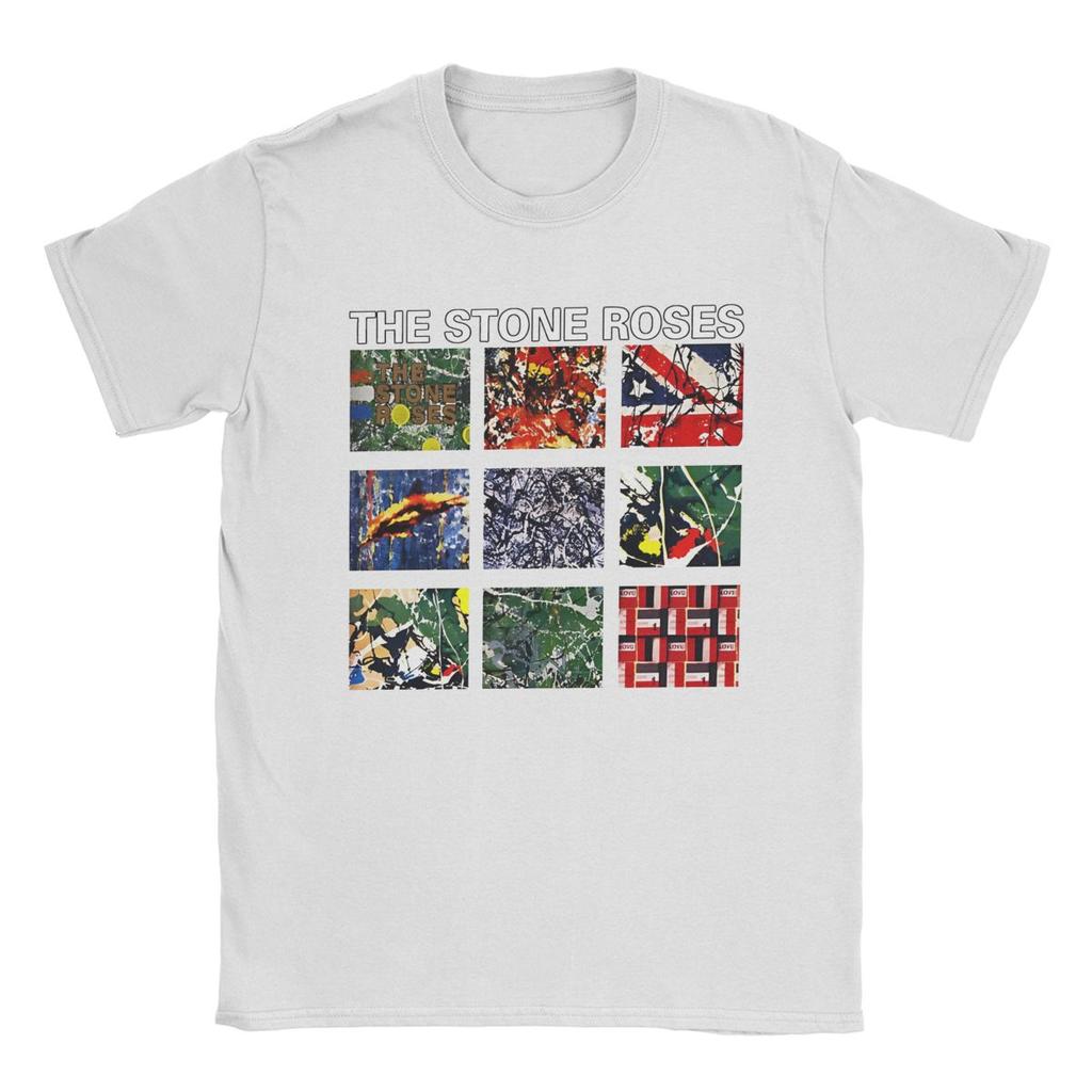 Męska Koszulka Rock The Stone Roses Zespół Casual 100% Bawełna Koszulka Krótki Rękaw Koszulki Okrągły Dekolt Ubrania Duży Rozmiar