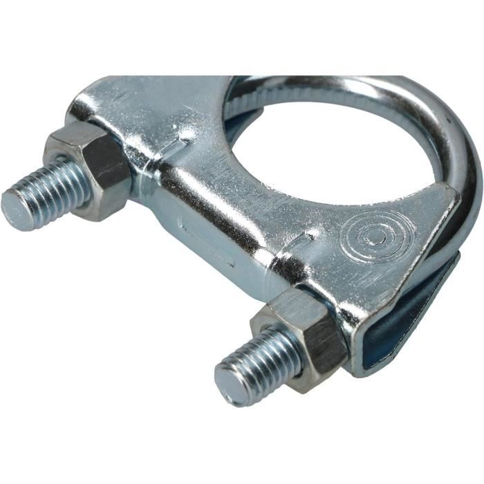 Colliers de serrage pour tuyau d'échappement - KOTARBAU - Lot de 2 - 40 mm - Acier galvanisé - Argent
