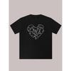 European Size Men's Basic Short-sleeve T-shirt with a Versatile Design Featuring a Heart-shaped Cat Graphic Regular Fit