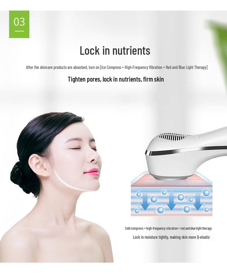 Ultrasonic Ion Face Massager with Hot/Cold Therapy & Light Rejuvenation