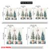 2pcs,2D Plane Printing Window Curtain Christmas Tree Ornament Watercolor (2) Polyester Easy Install (without Rod) Festive Ldeal