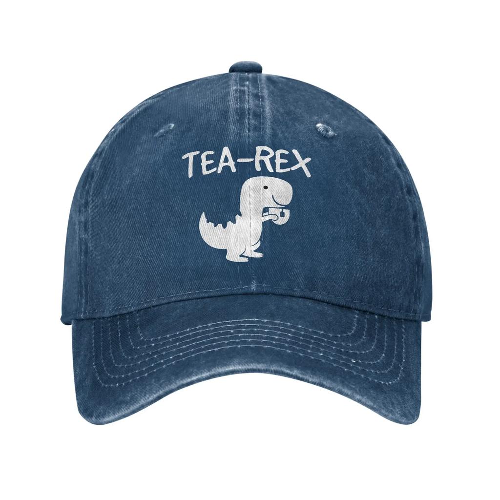 Tea-Rex T-Rex Dinosaurier Teetasse Unisex Stil Baseballkappe Cartoon Niedlich Used Denim Gewaschener Hut Outdoor Workouts Geschenk Snapback