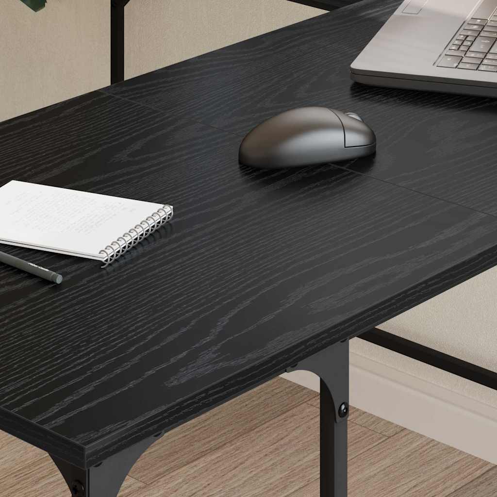 L Shaped Desk Black Oak Effect 139 x 139 x 75 cm