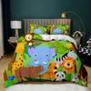 3D Wilde Dierenprint Dekbedset met Kussenslopen, Realistisch Jungle Ontwerp, Volledige/Queen Size Beddengoedset, Natuur Thema Decor
