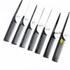 Carbon Fiber Anti-Static Tail Comb: High-Low Tooth Design for Hairdressing, Updo Styling, Teasing, and Massage.