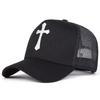 Unisex Cross Embroidery Baseball Net Caps Spring Summer Outdoor Adjustable Casual Hats Dad Hat Sunscreen Hat