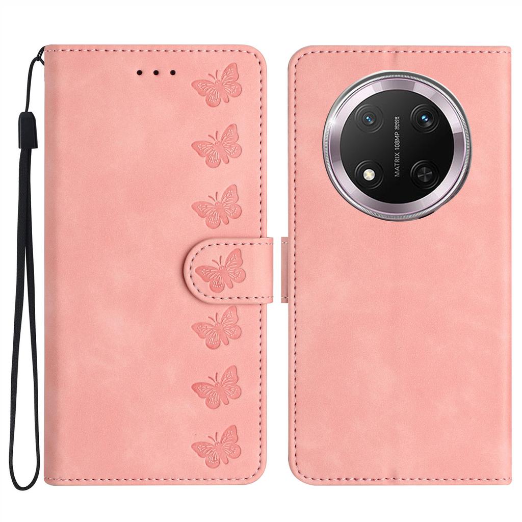 For Honor X9c 5G Case Imprinted Butterfly Leather Wallet Phone Cover