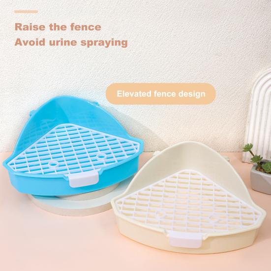 Yousheng Small Pet Toilet High Fence Detachable Hollow Platform Easy Cleaning Rabbit Litter Pan Animal Potty Trainer Bunnies Corner Toilet Box Ferret