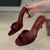 Fashion Luxury Female Slides Footwear Ladies High Heels Pumps Shoes 2025 New  Fashion Round Toe Slip On Women Stiletto Heels Shoes