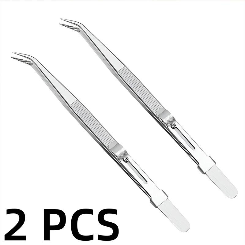 

Для изготовления ювелирных изделий с бриллиантами и драгоценными камнями Прецизионный инструмент Профессиональный из нержавеющей стали Регулируемый с защелкой-слайдером Антистатический пинцет 2 PCS серебряный