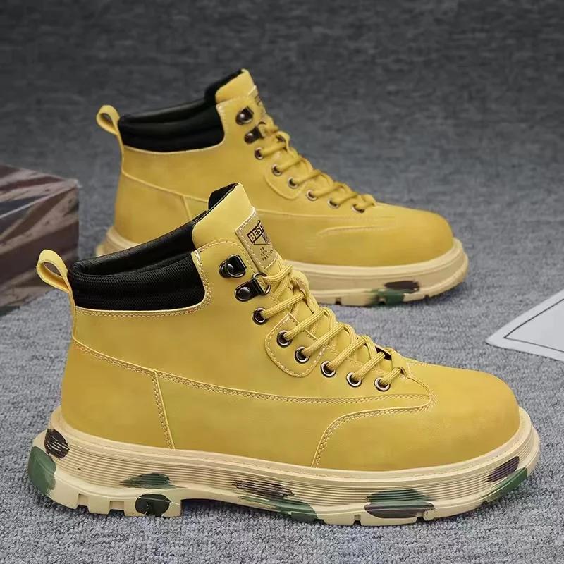 Fashion Autumn New Arrival Fashion Casual British Style Designer Motorcycle Boots Comfortable High Quality Winter Warm Lace Up Men Shoes
