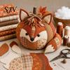 Halloween Felt Sewing Materials Animal Pumpkin Patchwork Kit, DIY Fox Cat Owl Stuffed Making Kit Cute Craft for Adults, Home Fall Decoration