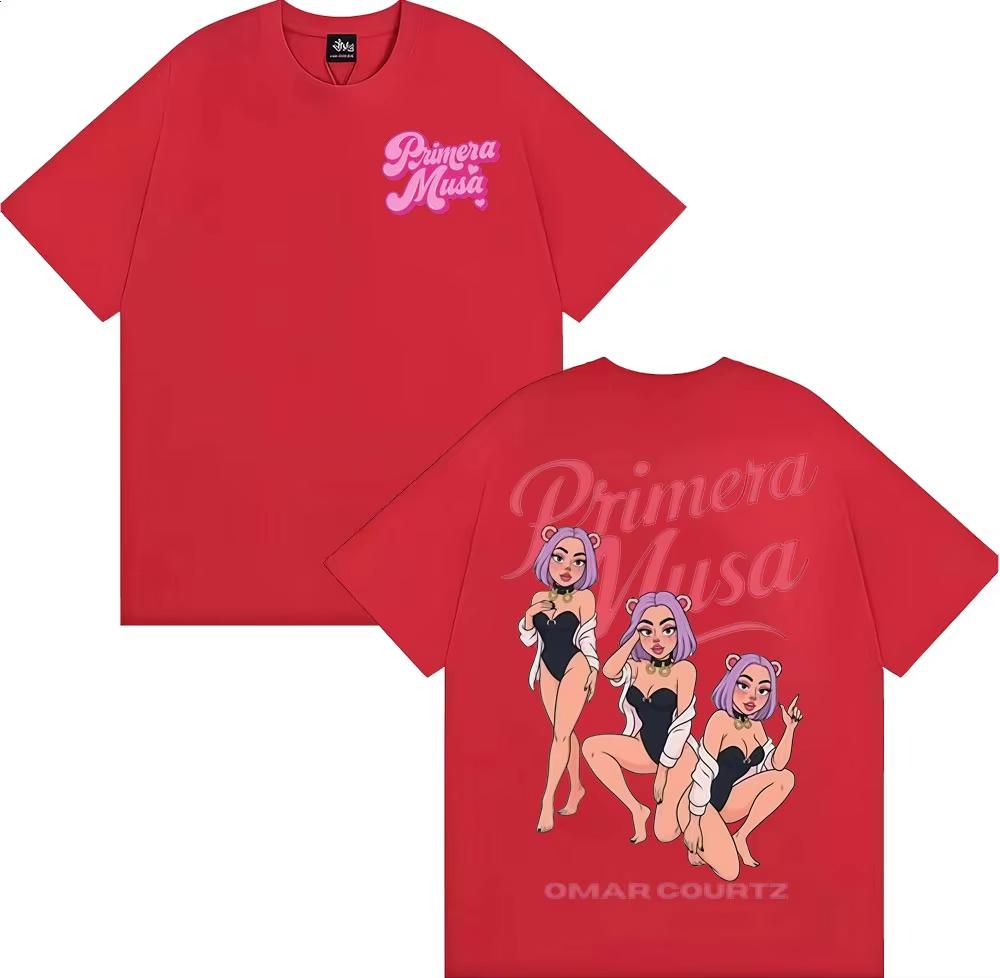 

Omar Courtz Primera Musa World Tour 2025 Graphic T Shirts Retro Hip Hop High Street T-shirts Men Women Summer Top Cotton T-shirt 4XL