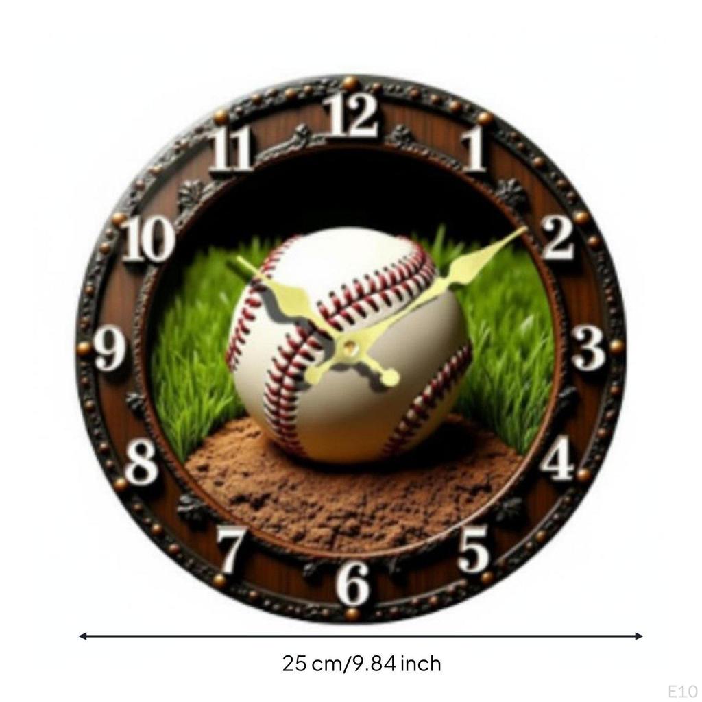 Sports Themed Wall Clock Silent NonTicking 3D Ball Precision Movement House Decoration for