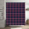 Modern Plaid Shower Curtain Waterproof Bathroom Decor with Hooks Green Blue Black Stripes (180x275cm)