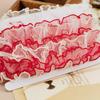 Christmas Red Double Layer 3D Ruffled Lace DIY Lolita Children's Skirt Collar Cuff Hem Home Textile Curtain Sewing Decoration