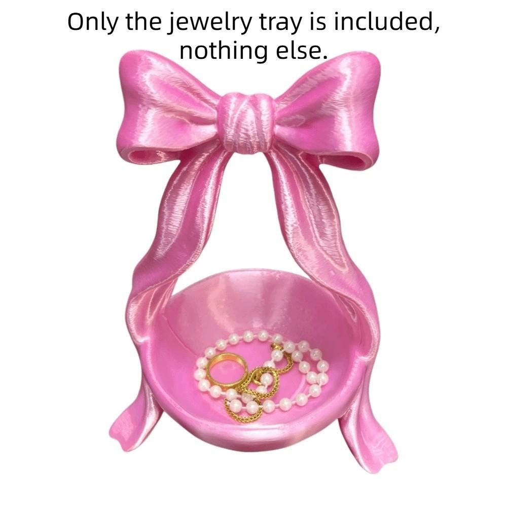 Sweet Bow Ribbon Ring Holder Elegant Jewelry Plates 3D Printed Jewelry Tray  Photography Props