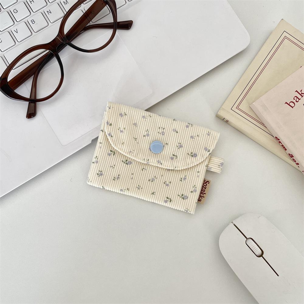 Corduroy Small Coin Wallet  Card Case  Coin Storage  Student Wallet  Card Case  ID Card Bag