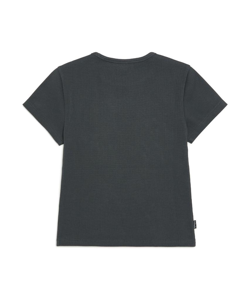 MARK GONZALES Women'S Mg Lettering Short Sleeve T-Shirt - Charcoal