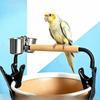 Adjustable Bird Perch Stand Clip-On Wooden Parrot Stand Training Bird Stand  Shower