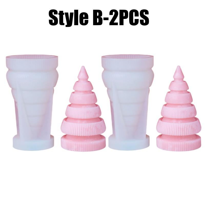 1-4PCS Christmas Tree Aroma Candle Silicone Mold DIY Plaster Wax Craft Holiday Decorations Handmade Supplies Making Kits