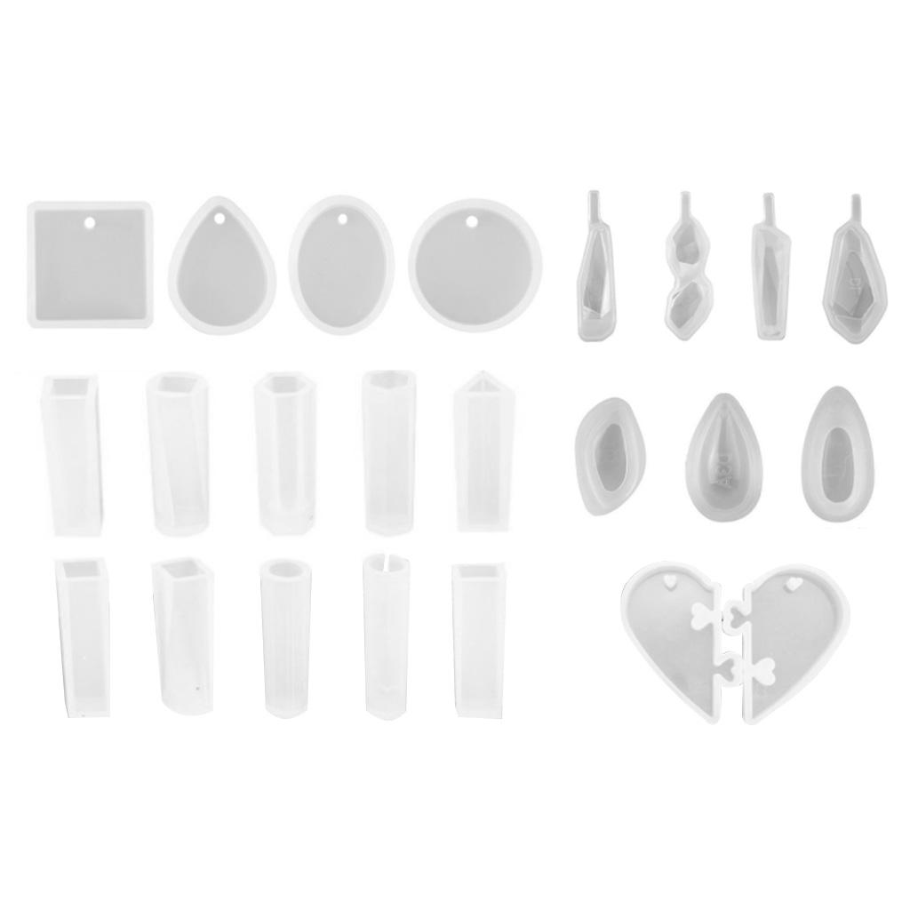 

23 Pcs/set DIY Handmade Jewelry Crystal Epoxy Necklace Pendant Mold Irregular Mo