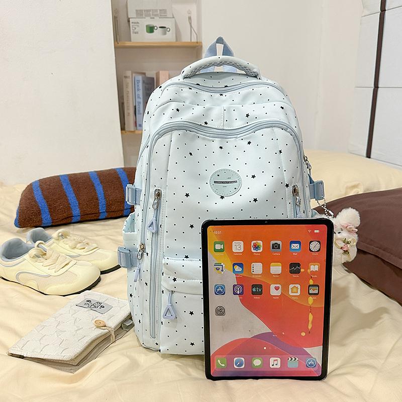 Polar Dot Print Backpack Women's Large Capacity Backpack Student Schoolbag
