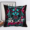 Game Blogger M-MrBeast Vintage Pillow Case Square Pillow Bedroom Sofa Leisure Comfort Cushion Car Home Decoration