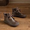 New Thick-soled Ankle Boots, Retro Fleece Plus-size Warm Women's Boots and Shoes