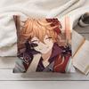 Tartaglia Genshin Impact Cute Cushion Cover Silky Short Plush Invisible Zipper Dustproof Sofa Pillow Case For Home Decor
