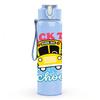 1PC Back To School Bus Kids Art 750ml Color Plastic Sports Water Bottle Leakproof Flip Straw Lid Suitable for Sports Office Home Use