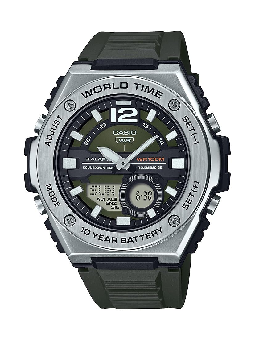 

Цифровые часы Casio серии MWQ100 100M WR Нержавеющая сталь Мировое время Таймер обратного отсчета Автоматический календарь Telememo 100 SEC Секундомер 10 Мужские