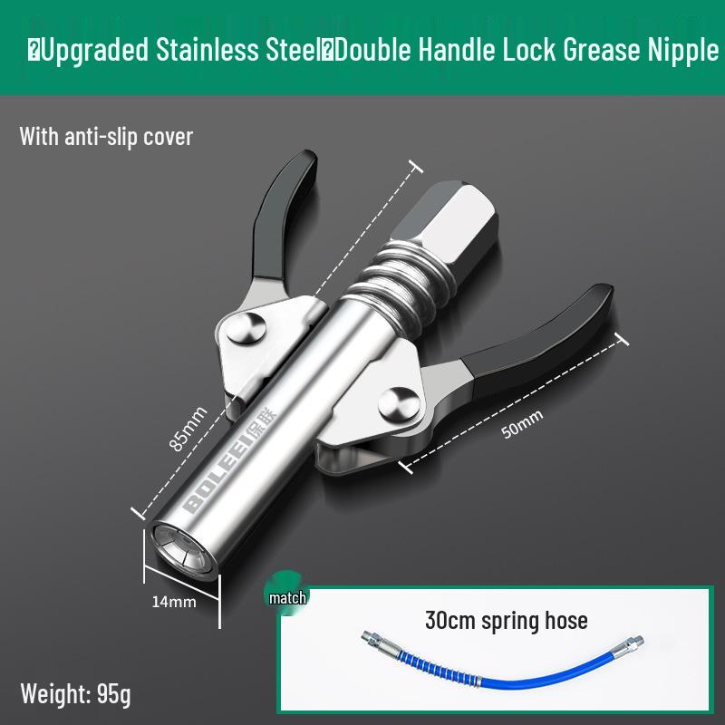 High-Pressure Self-Locking Grease Gun Nozzle - Electric, Pneumatic, Manual Compatible