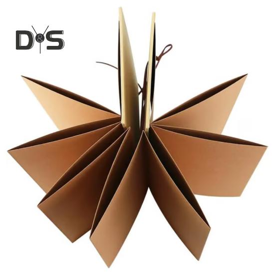 Accordion Photo Album Stretchable Kraft Paper Scrapbook Folding DIY Souvenir Book Scrapbook Album Gift for Wedding Birthday Graduation