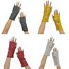 Sequined Sequin Half Finger Gloves Elastic Fingerless Performance Handwear  Street Dance