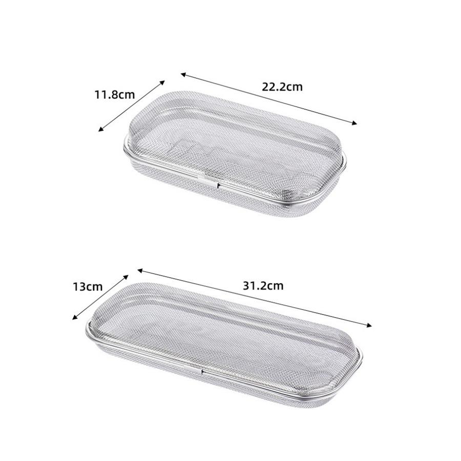 304 Stainless Steel Mesh Tableware Storage Box Empty Box Outdoor Portable Storage for Chopsticks Spoon Box Children's