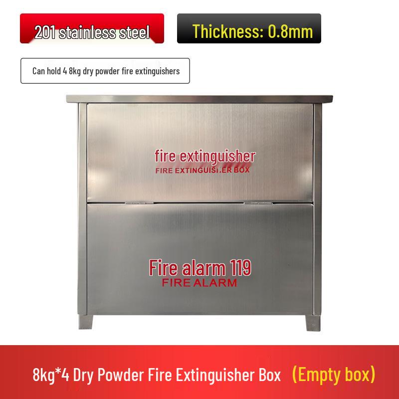 Stainless Steel Fire Extinguisher Box Set: 2-Piece, Fits 4kg/5kg Dry Powder Units