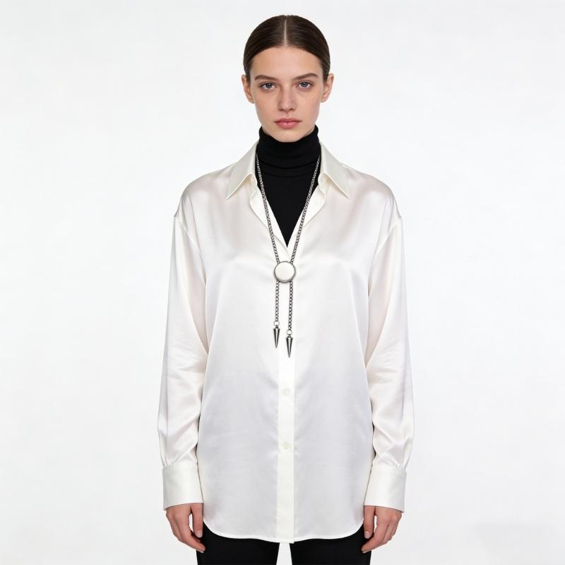 Classical Bolo Style Stainless Steel Sliding Pendant Necklace Ergonomic Design Jewelry for Comfortable Long Term Use