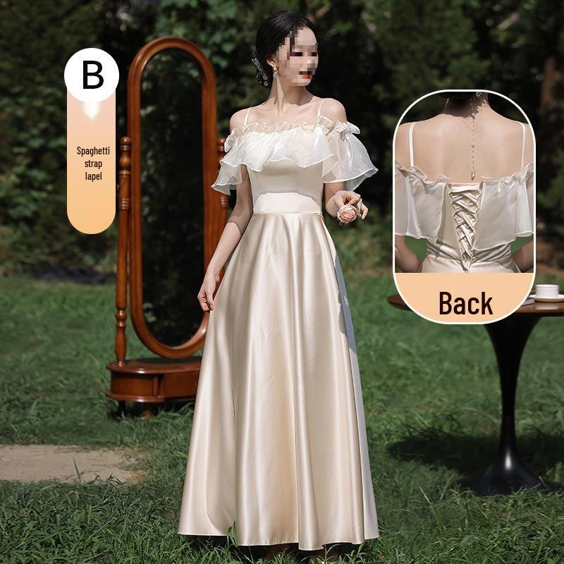 2025 Summer Satin Bridesmaid Gown - Elegant Simple Style