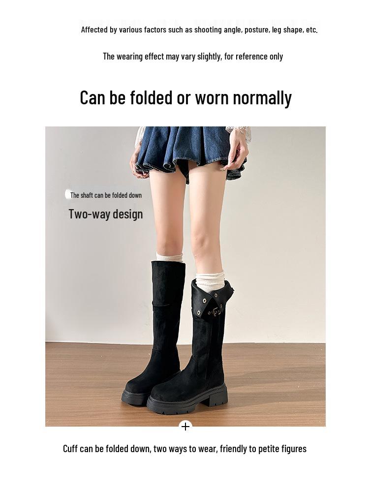 2025 Plus Size Women's Over-the-Knee Thick-Soled Slimming Elastic Boots