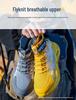 All-Season High-Top Safety Work Shoes: Anti-Smash, Anti-Puncture, Lightweight, Elastic Shock Absorption, Breathable Fly-Knit Design