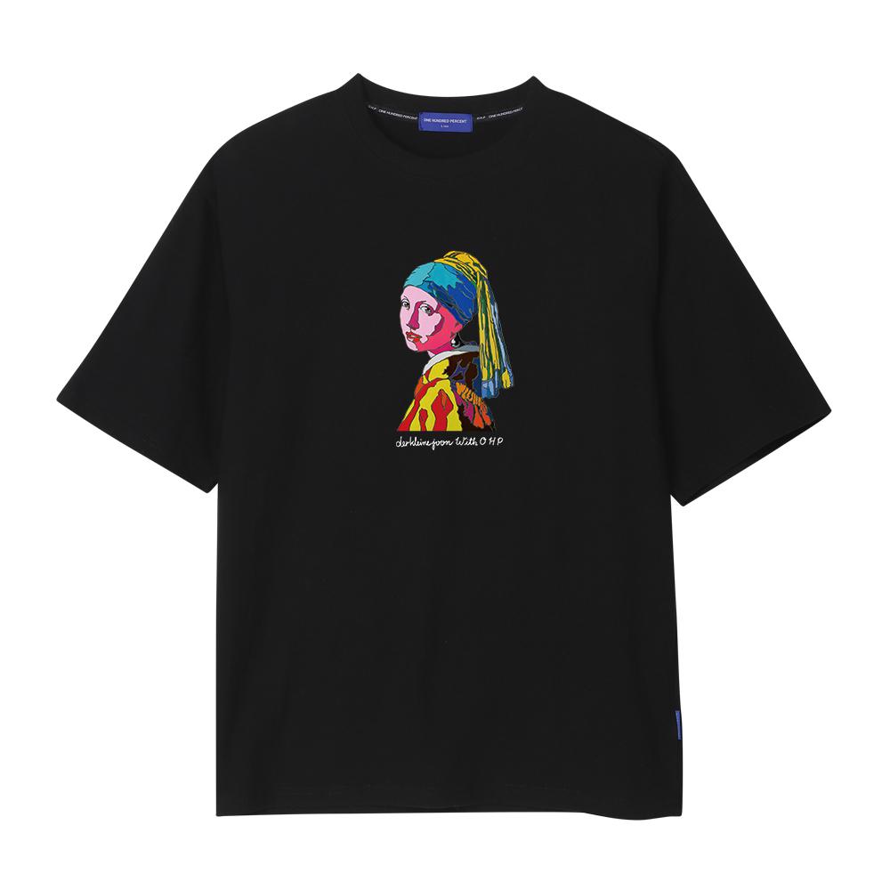 ONEHUNDREDPERCENT FOR WOMAN Ohp X Dk.Joon / Girl With A Pearl Earring No.2 Semi-Oversized Short Sleeve T-Shirt (Type A)