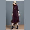 Long Knee-length Knitted Dress for Women In Autumn and Winter Solid Color Loose Plus-size Sweater Dress Half Turtleneck Sweater A-line Dress