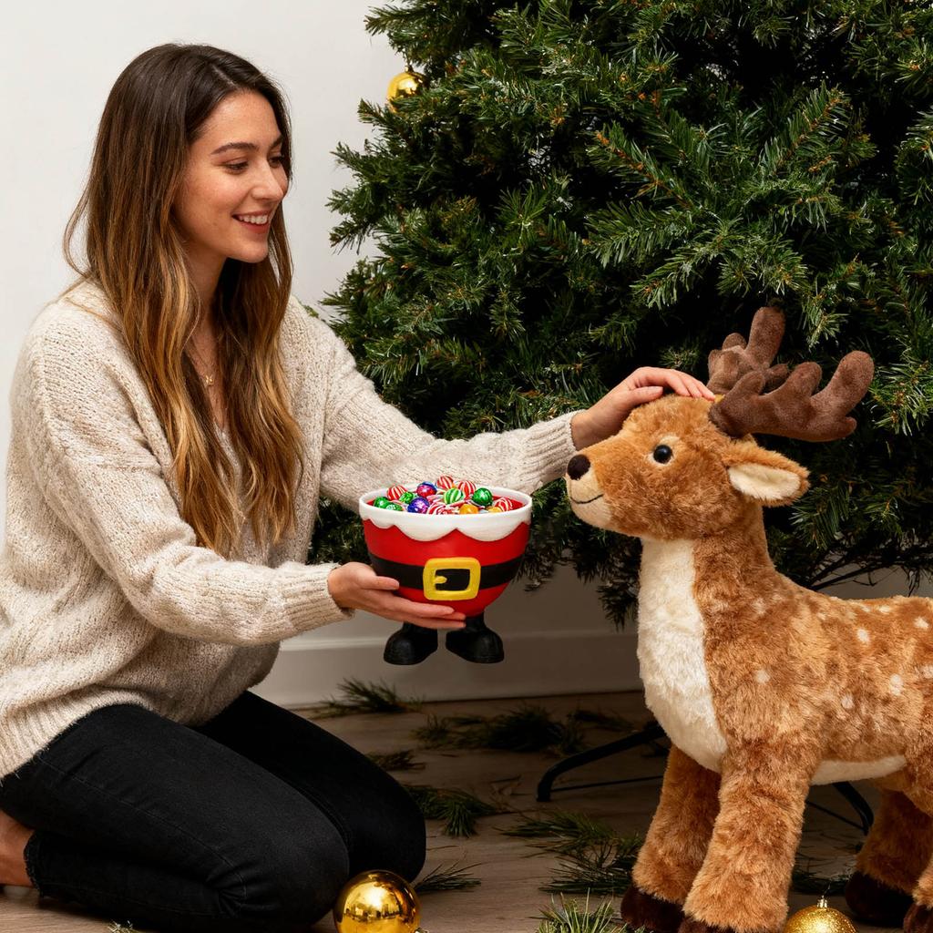3D Printed Santa Boot Christmas Bowl - Festive Holiday Serving Dish,Treats, Food-Safe Material With Santa Belt Design
