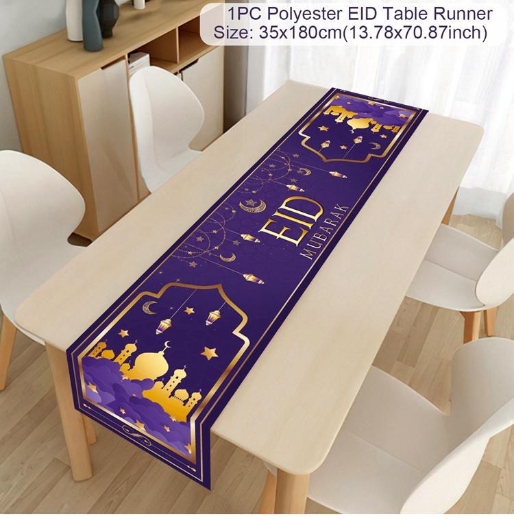 Eid Mubarak Tablerunner Ramadan Decoration For Home 2025 Islamic Muslim Party Supplies Eid Al Adha Ramadan Kareem Tablecloths