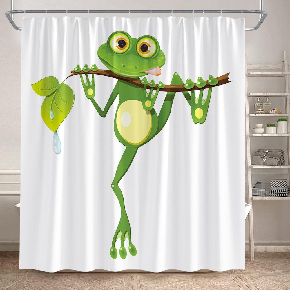 Funny Cartoon Bathing Cats Shower Curtains Cute Animals Pet Cat Kids Bath Curtain Polyester Children Bathroom Decor With Hooks