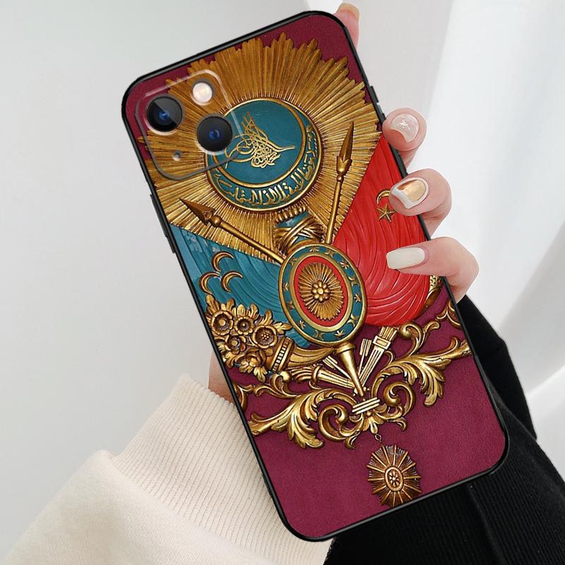 Ottoman Empire Coat Of Arms Phone Case For iPhone 11 12 13 14 15 16 Pro Max Mini X XR XS Max Plus Cover Funda